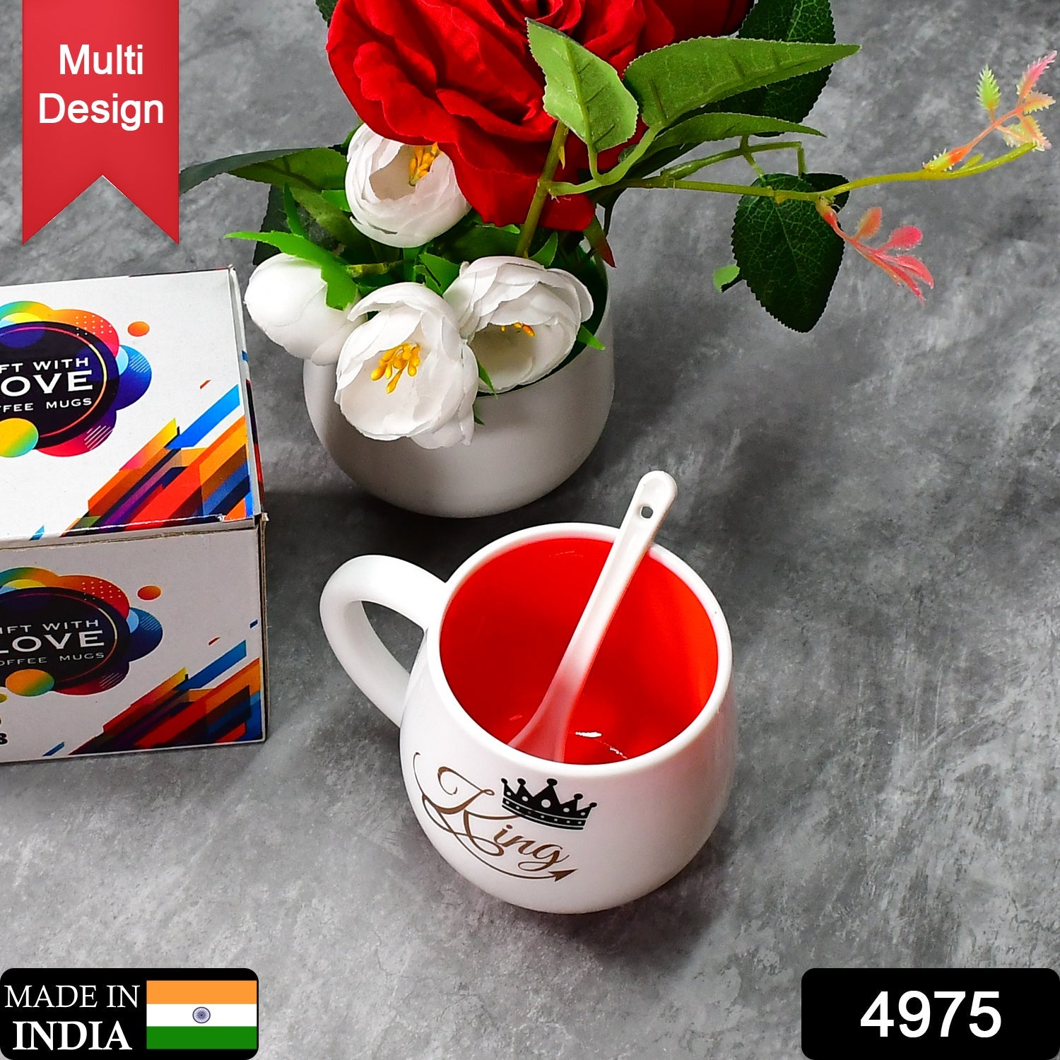 4975 Multi design coffee Mug With Spoon and box packing. Ceramic Mugs to Gift your Best Friend Tea Mugs Coffee Mugs Microwave Safe. DeoDap 4975 Multi design coffee Mug With Spoon and box packing. Ceramic Mugs to Gift your Best Friend Tea Mugs Coffee Mugs Microwave Safe. DeoDap